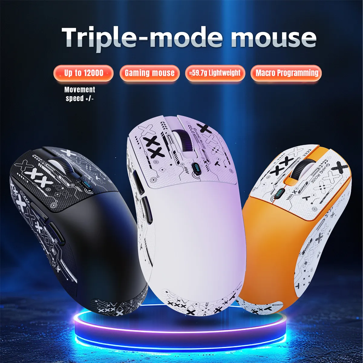 HXSJ T68 Tri-mode Wireless Gaming Mouse PAW3311 Sensor 18000DPI Gamer Mice 1K Return Rate 58g Lightweight HXSJ T68 Tri-mode Wireless Gaming Mouse PAW3311 Sensor 18000DPI Gamer Mice 1K Return Rate 58g Lightweight