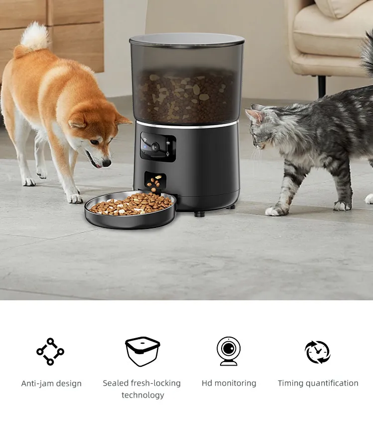 IPSKY PFF040 1080P HD Smart Pet Feeder Camera WiFi Enabled 2-Way Audio Night Vision Automatic Food Dispenser for Pet Life Security