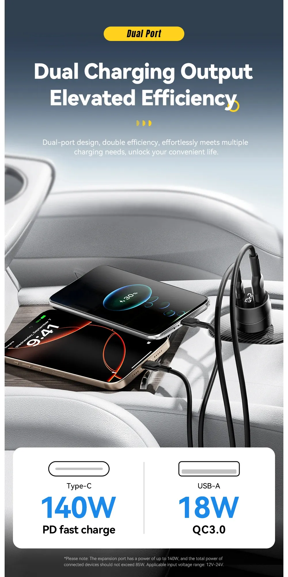 ESSAGER 140W USB-A Type-C Car Charger Multi-Protocol PD Fast Charging Digital Display Aluminum Alloy Universal Fit 12-24V Car ESSAGER 140W USB-A Type-C Car Charger Multi-Protocol PD Fast Charging Digital Display Aluminum Alloy Universal Fit 12-24V Car