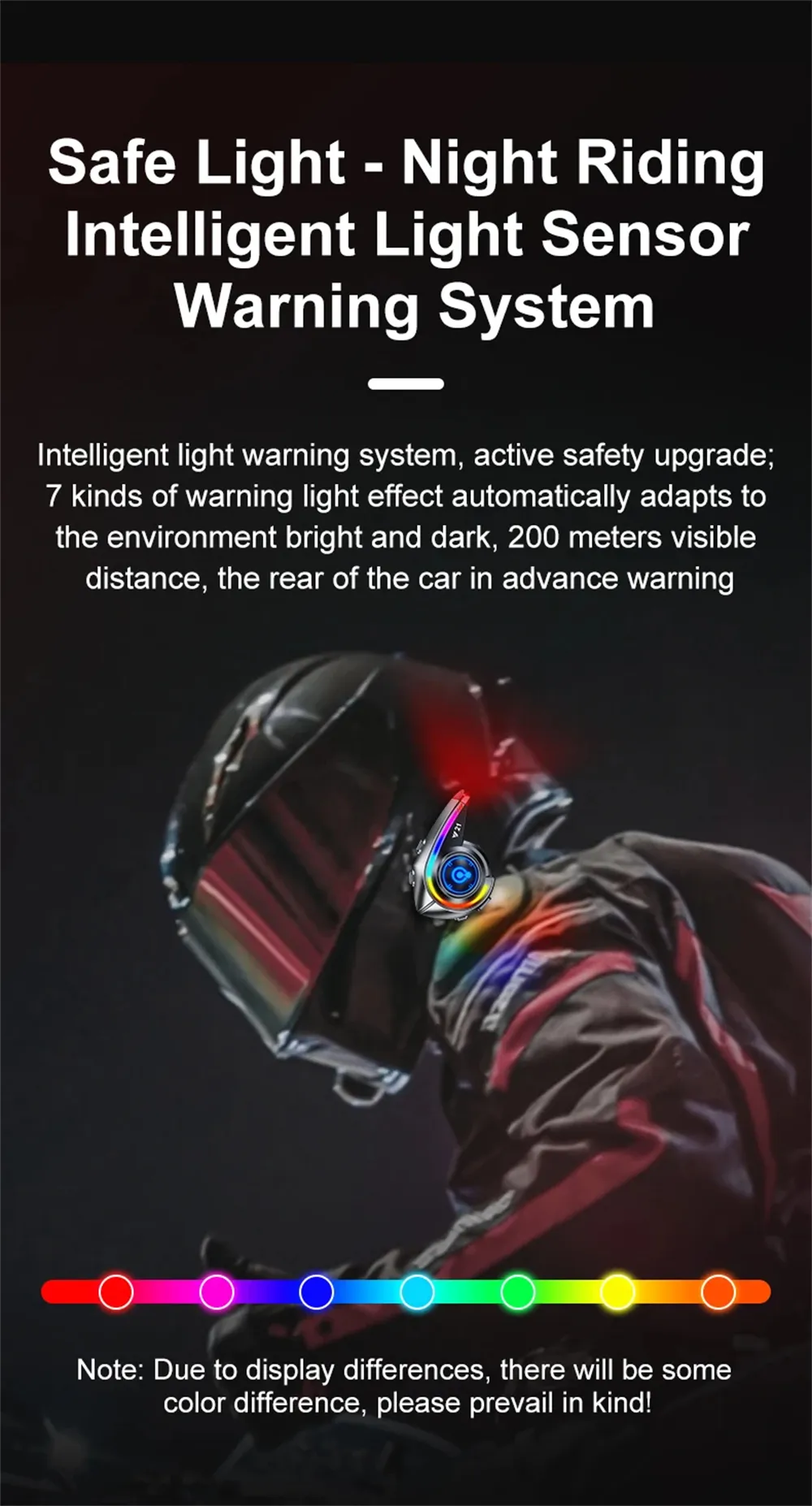 Y21 Wireless Helmet Headset AI Voice Assistant Fm Radio Powerful Bass Waterproof bluetooth 5.4 RGB Lighting Noise Reduction Long Battery Life Rider Intercom Wireless Motobike Earphone