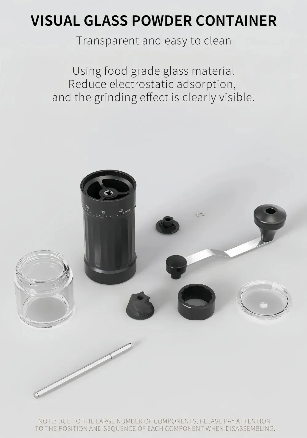 Comfook Manual Coffee Grinder 40-Gear Adjustment Ceramic Grinding Core Home Coffee Utensils Comfook Manual Coffee Grinder 40-Gear Adjustment Ceramic Grinding Core Home Coffee Utensils