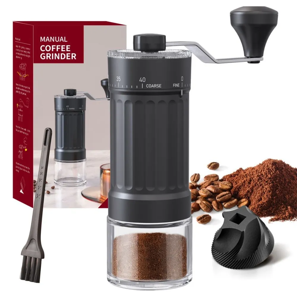Comfook Manual Coffee Grinder 40-Gear Adjustment Ceramic Grinding Core Home Coffee Utensils Comfook Manual Coffee Grinder 40-Gear Adjustment Ceramic Grinding Core Home Coffee Utensils