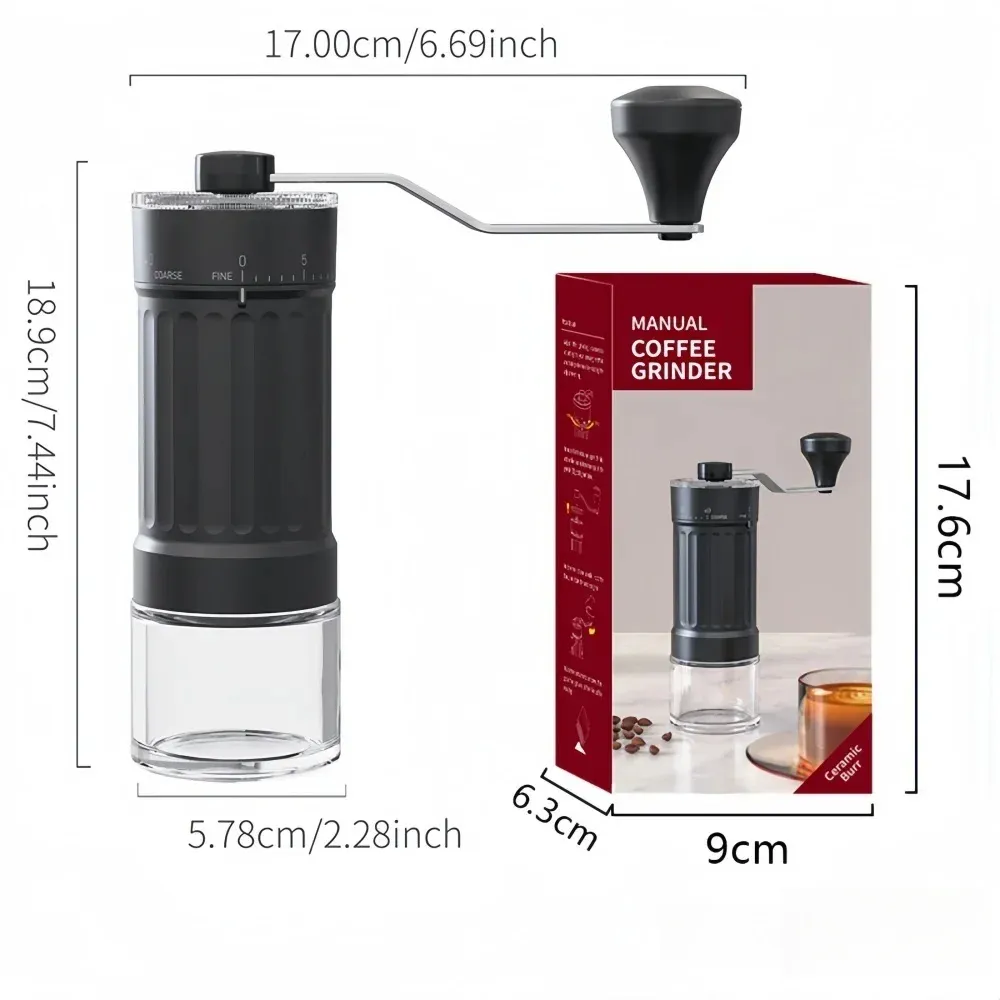 Comfook Manual Coffee Grinder 40-Gear Adjustment Ceramic Grinding Core Home Coffee Utensils Comfook Manual Coffee Grinder 40-Gear Adjustment Ceramic Grinding Core Home Coffee Utensils