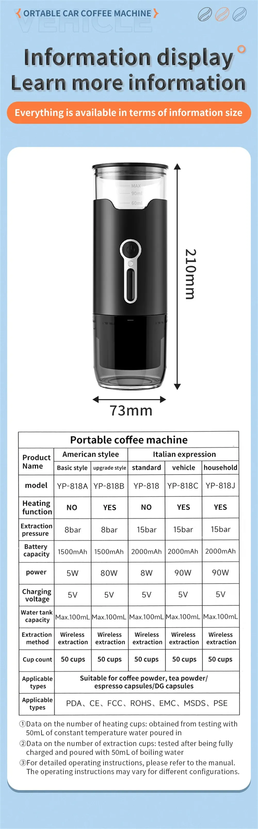 Comfook Portable Espresso Coffee Maker with 20 Bar Pressure 92°C Extraction For Car Travel Camping Office Use Comfook Portable Espresso Coffee Maker with 20 Bar Pressure 92°C Extraction For Car Travel Camping Office Use