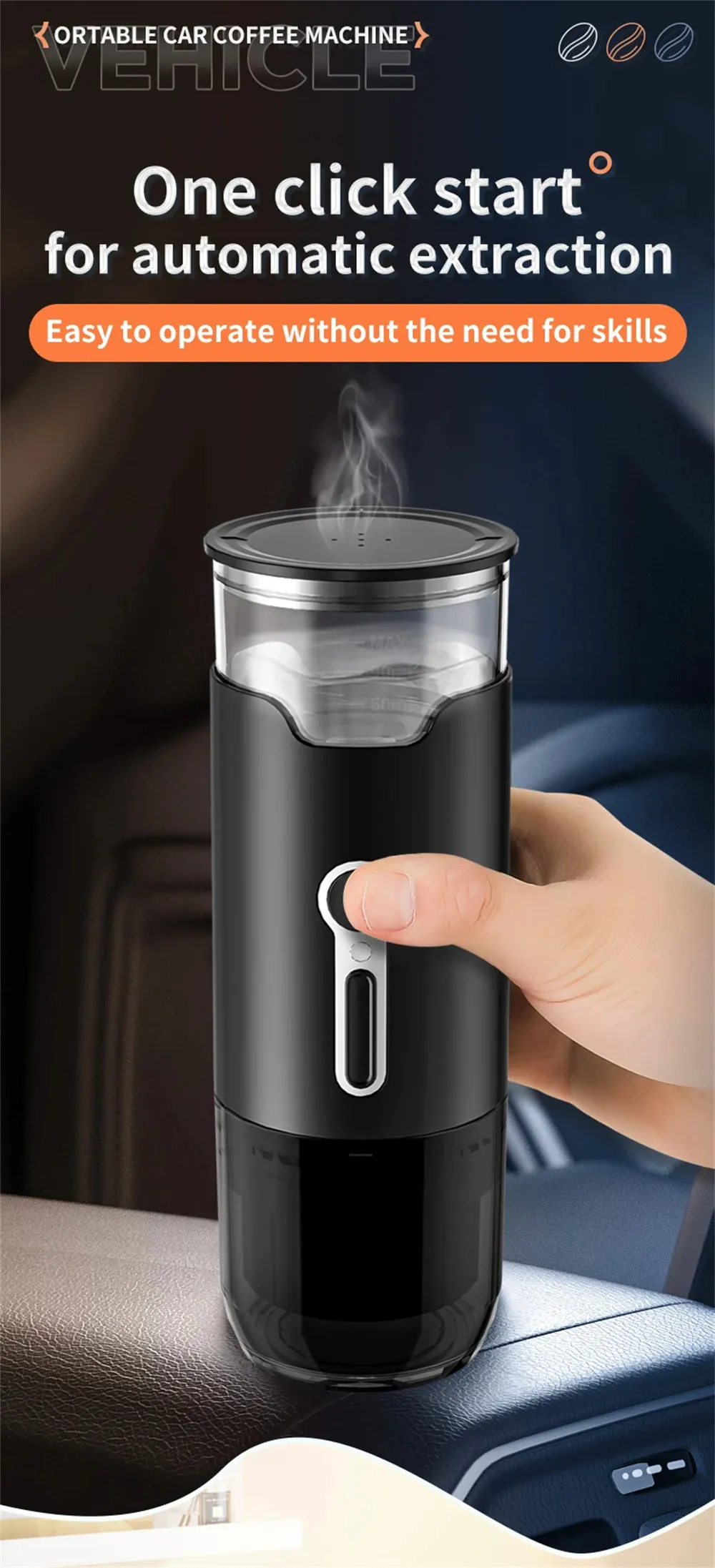 Comfook Portable Espresso Coffee Maker with 20 Bar Pressure 92°C Extraction For Car Travel Camping Office Use Comfook Portable Espresso Coffee Maker with 20 Bar Pressure 92°C Extraction For Car Travel Camping Office Use