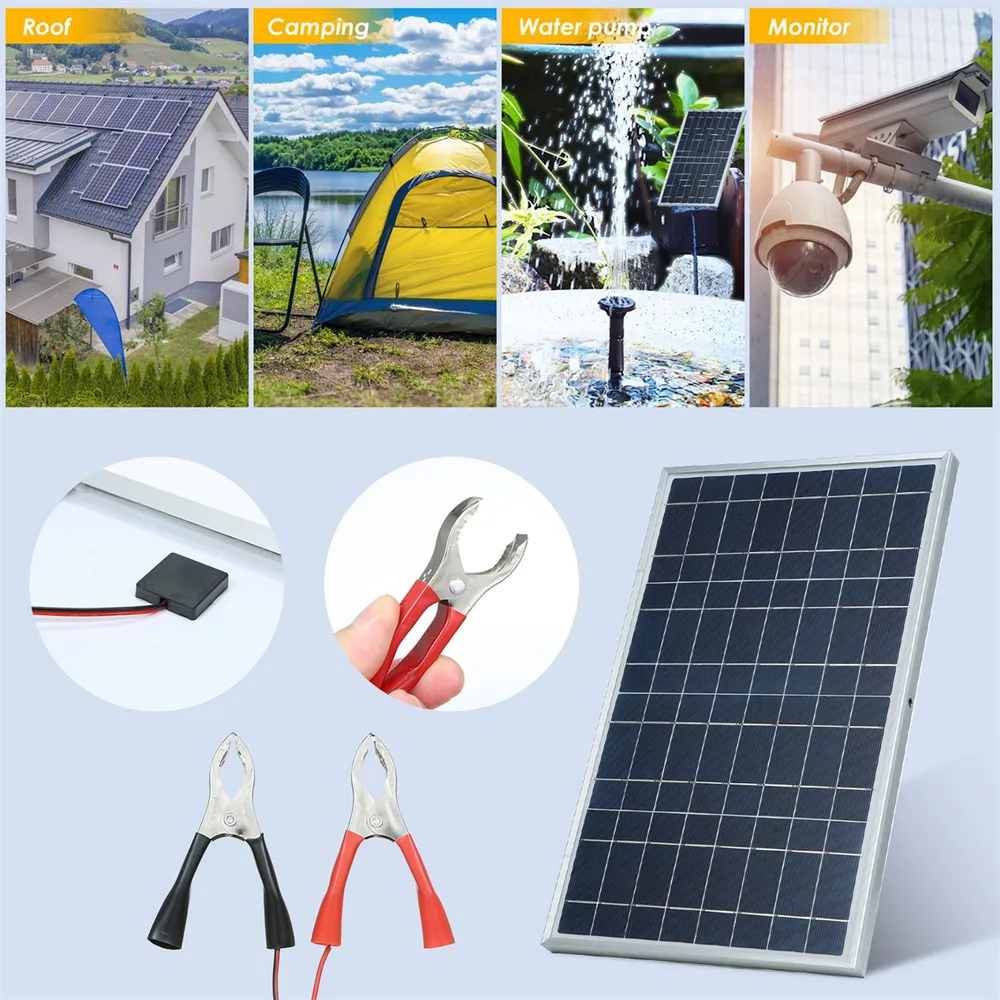IPRee 10W 12V Solar Panel Charger USB Port Photovoltaic Power Bank Kit Portable Solar Battery Charger for Home/Outdoor Camping/RV/Car IPRee 10W 12V Solar Panel Charger USB Port Photovoltaic Power Bank Kit Portable Solar Battery Charger for Home/Outdoor Camping/RV/Car