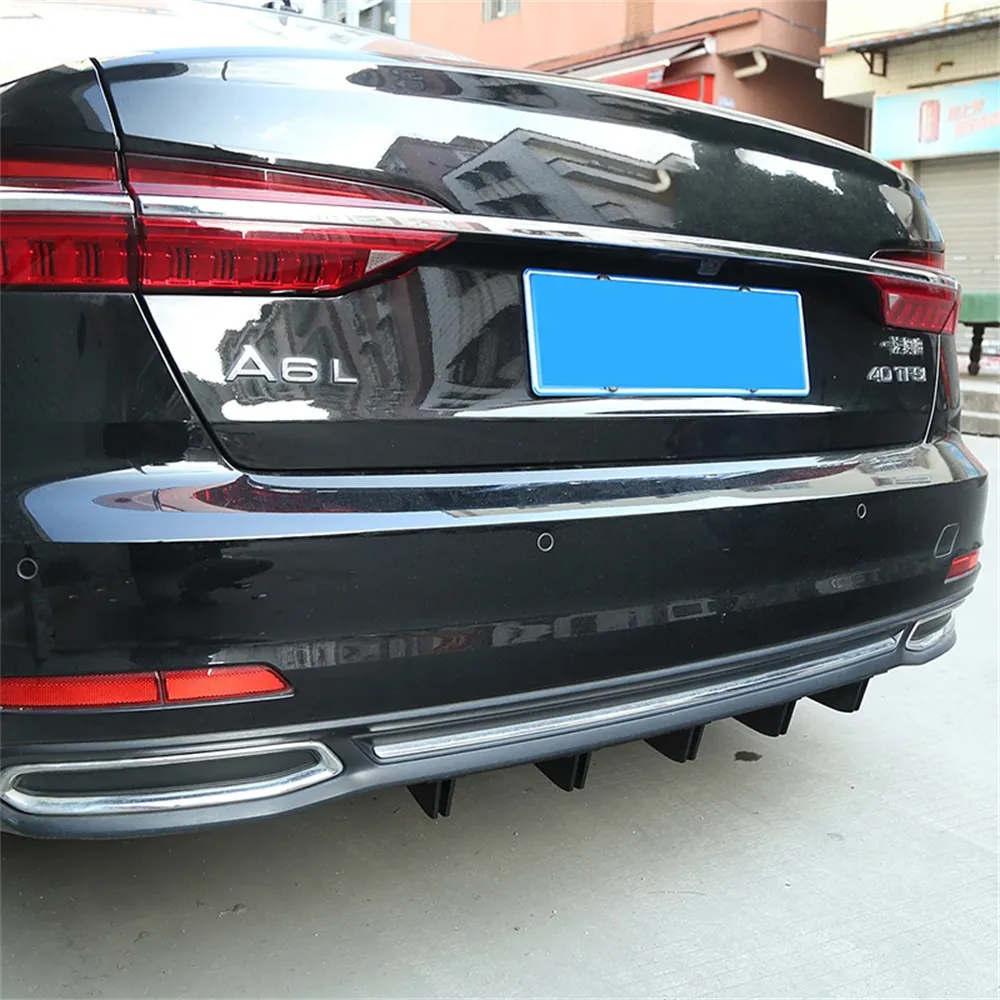 Car Rear Bumper Diffuser Chassis 5 Fins Shark Fin Style Splitter Chin Spoiler Lower Lip Universal Auto Accessories