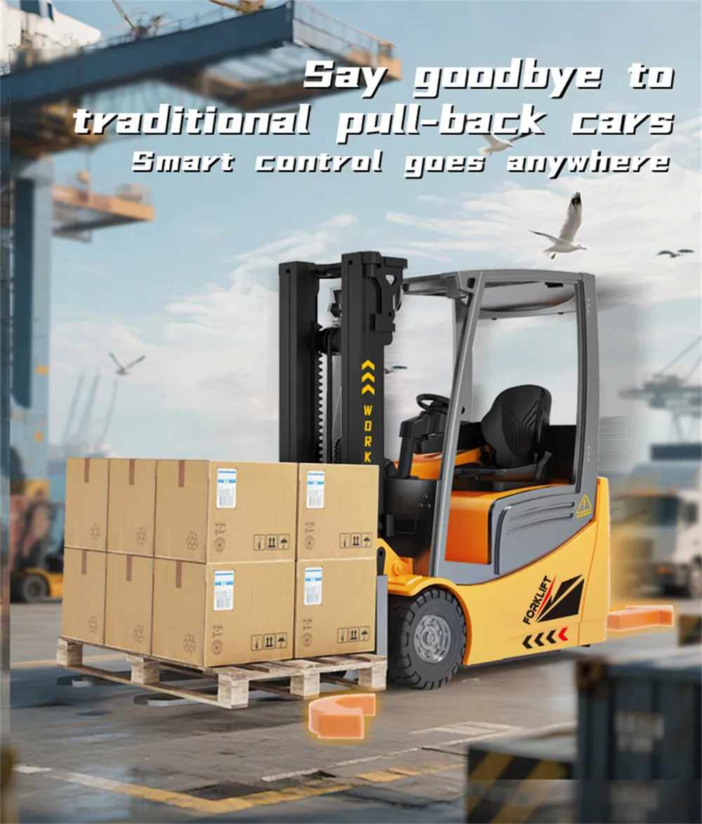 YD001 RTR 1/50 2.4G RC Car Forklift Truck Simulation Crane Loader Remote Controlled Full Direction Engineering Vehicle Desktop Toys Model Collection Gift For Boys