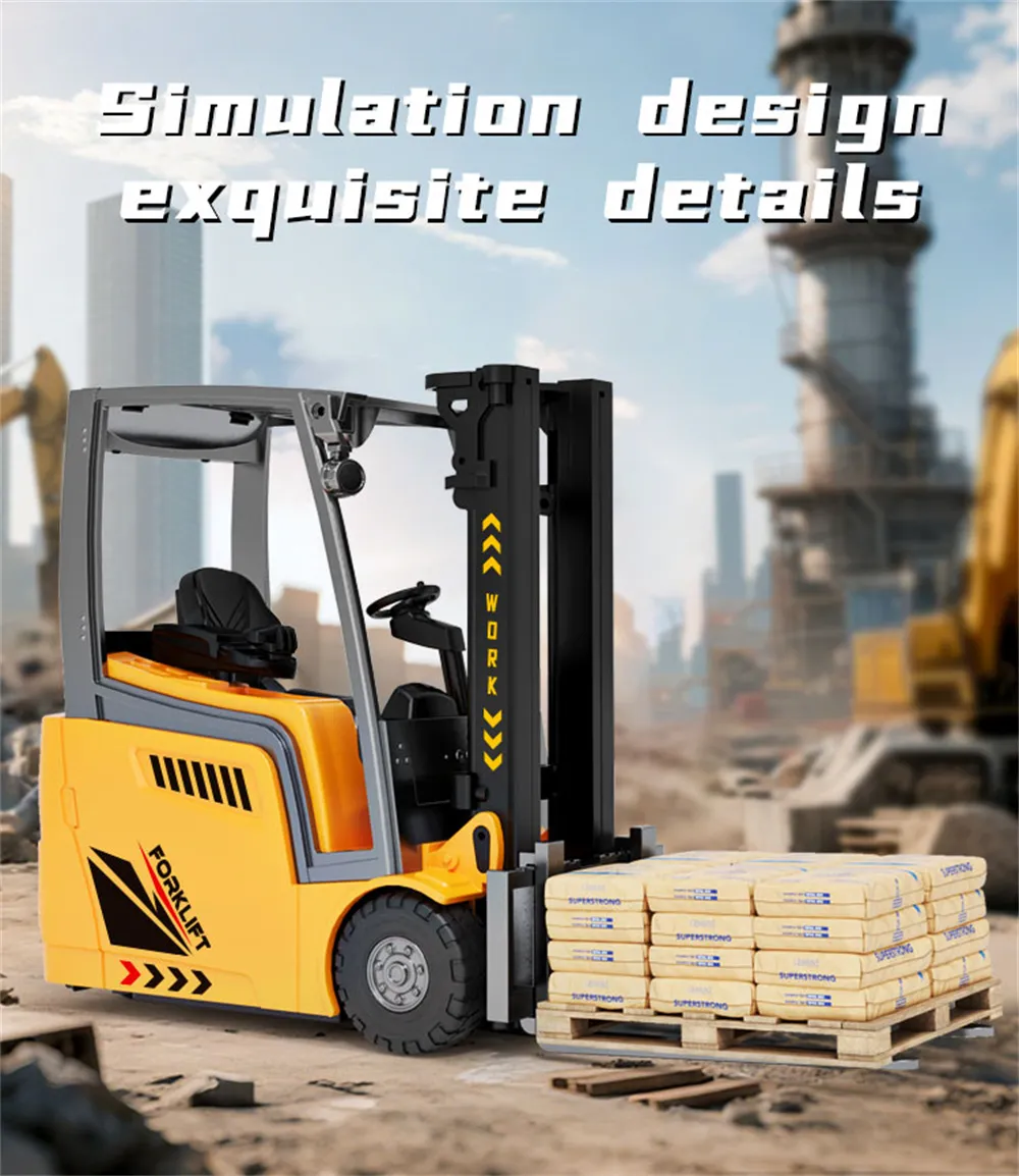 YD001 RTR 1/50 2.4G RC Car Forklift Truck Simulation Crane Loader Remote Controlled Full Direction Engineering Vehicle Desktop Toys Model Collection Gift For Boys