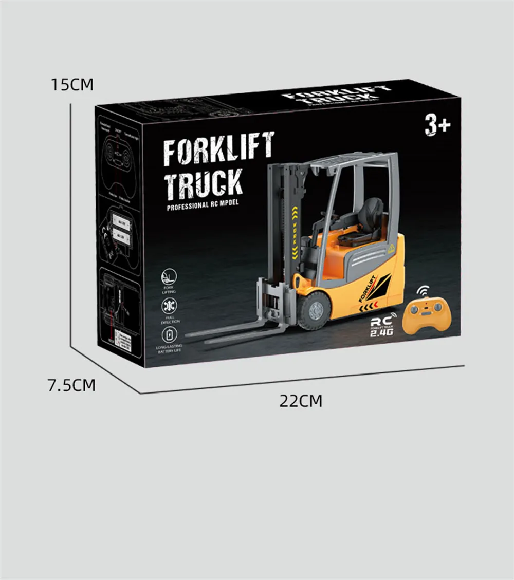 YD001 RTR 1/50 2.4G RC Car Forklift Truck Simulation Crane Loader Remote Controlled Full Direction Engineering Vehicle Desktop Toys Model Collection Gift For Boys