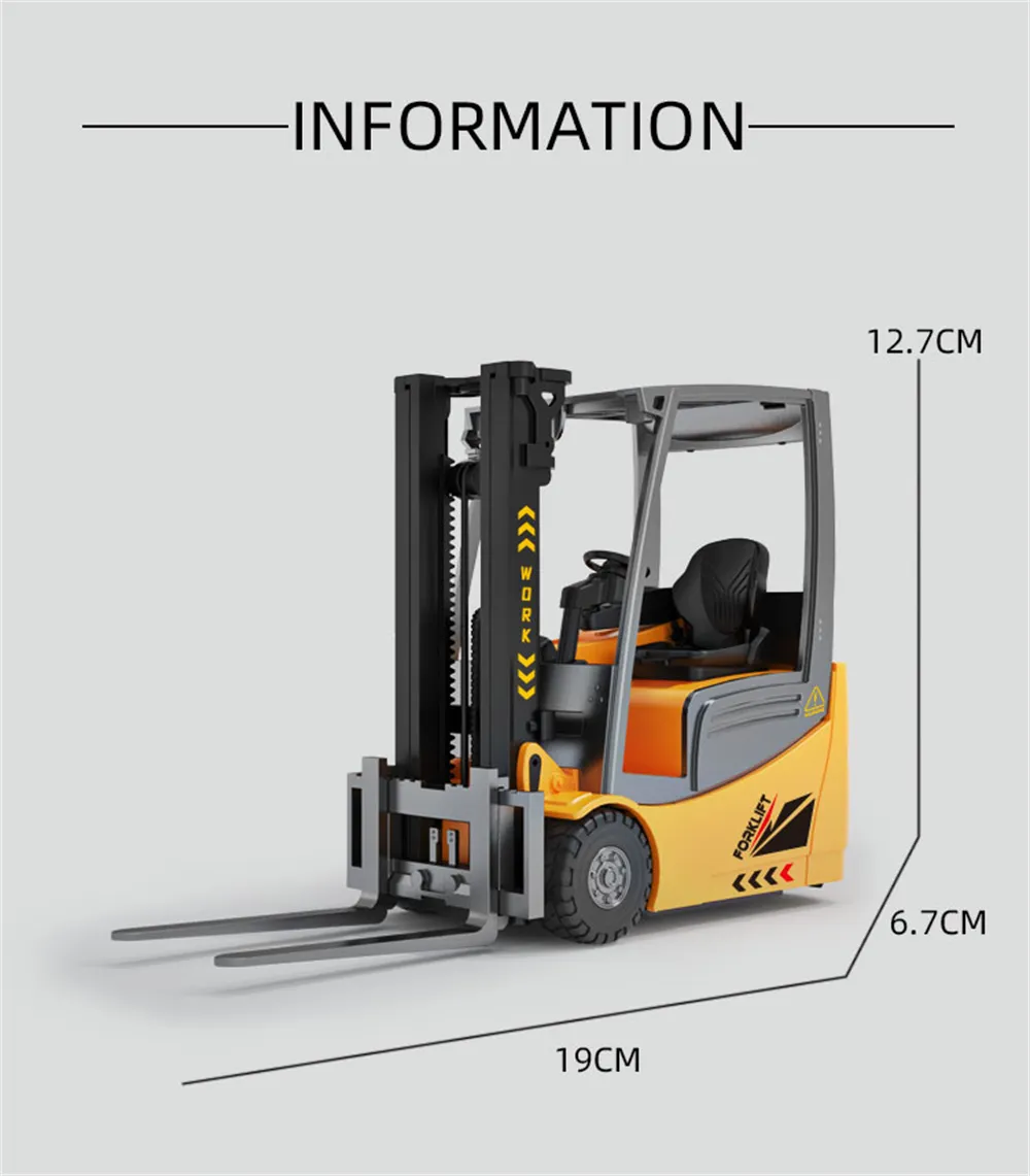 YD001 RTR 1/50 2.4G RC Car Forklift Truck Simulation Crane Loader Remote Controlled Full Direction Engineering Vehicle Desktop Toys Model Collection Gift For Boys