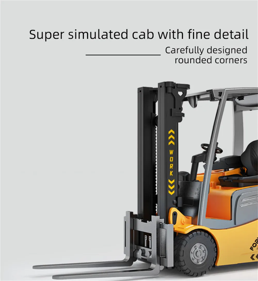 YD001 RTR 1/50 2.4G RC Car Forklift Truck Simulation Crane Loader Remote Controlled Full Direction Engineering Vehicle Desktop Toys Model Collection Gift For Boys