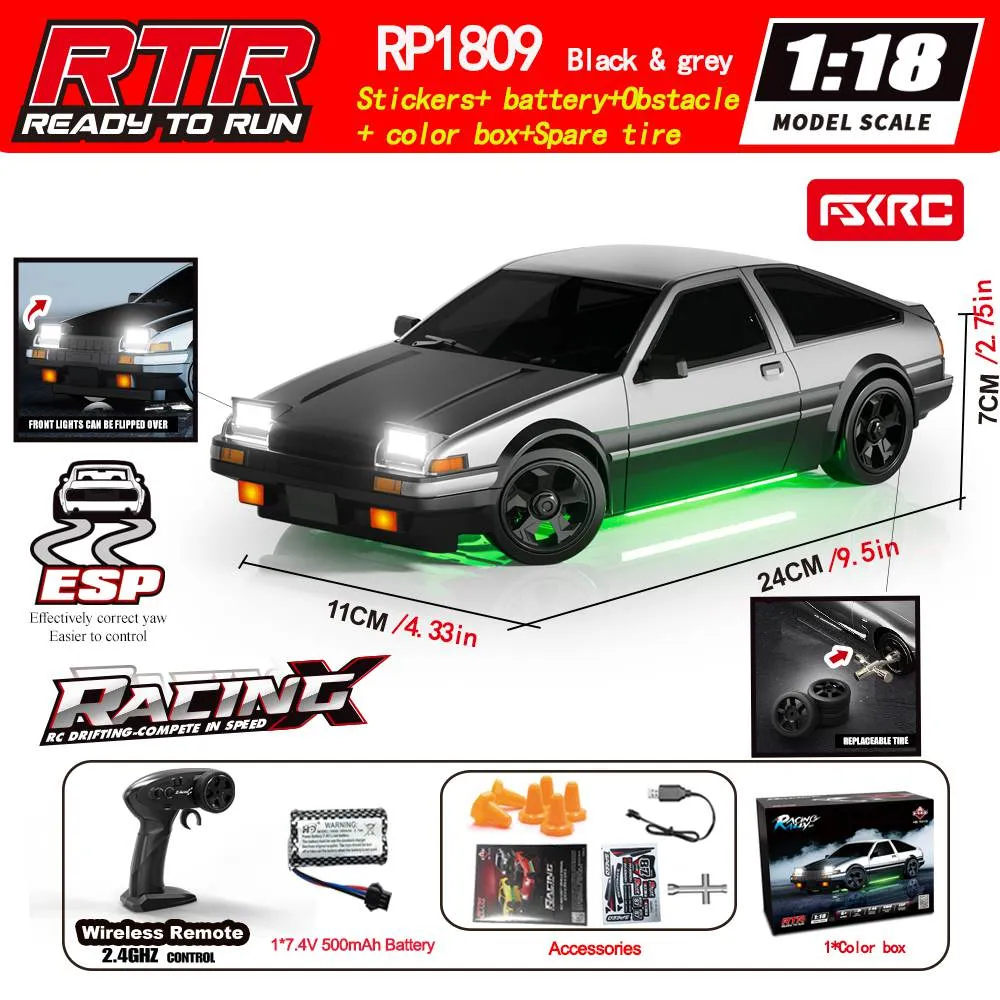 HB Toys RTR RP1801-1809 1/18 2.4G 4WD Drift RC Car ESP Gyro Full Proportional Racing LED Light Remote Control High-Speed Motor On-Road Racing Vehicle Model Boys Gifts Toys HB Toys RTR RP1801-1809 1/18 2.4G 4WD Drift RC Car ESP Gyro Full Proportional Racing LED Light Remote Control High-Speed Motor On-Road Racing Vehicle Model Boys Gifts Toys