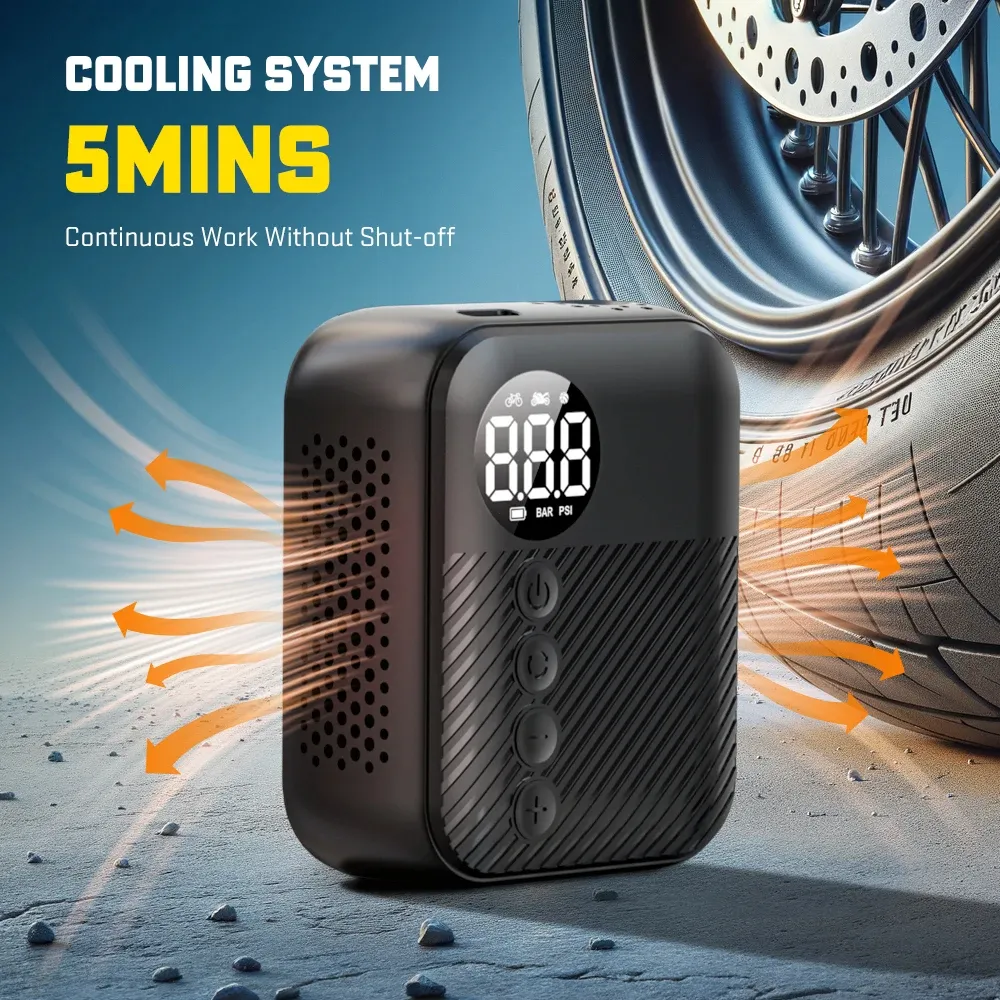 Carsun 150Psi Portable Bike Electric Air Pump Fast Rechargeable LED Digital Gauge Tire Inflator