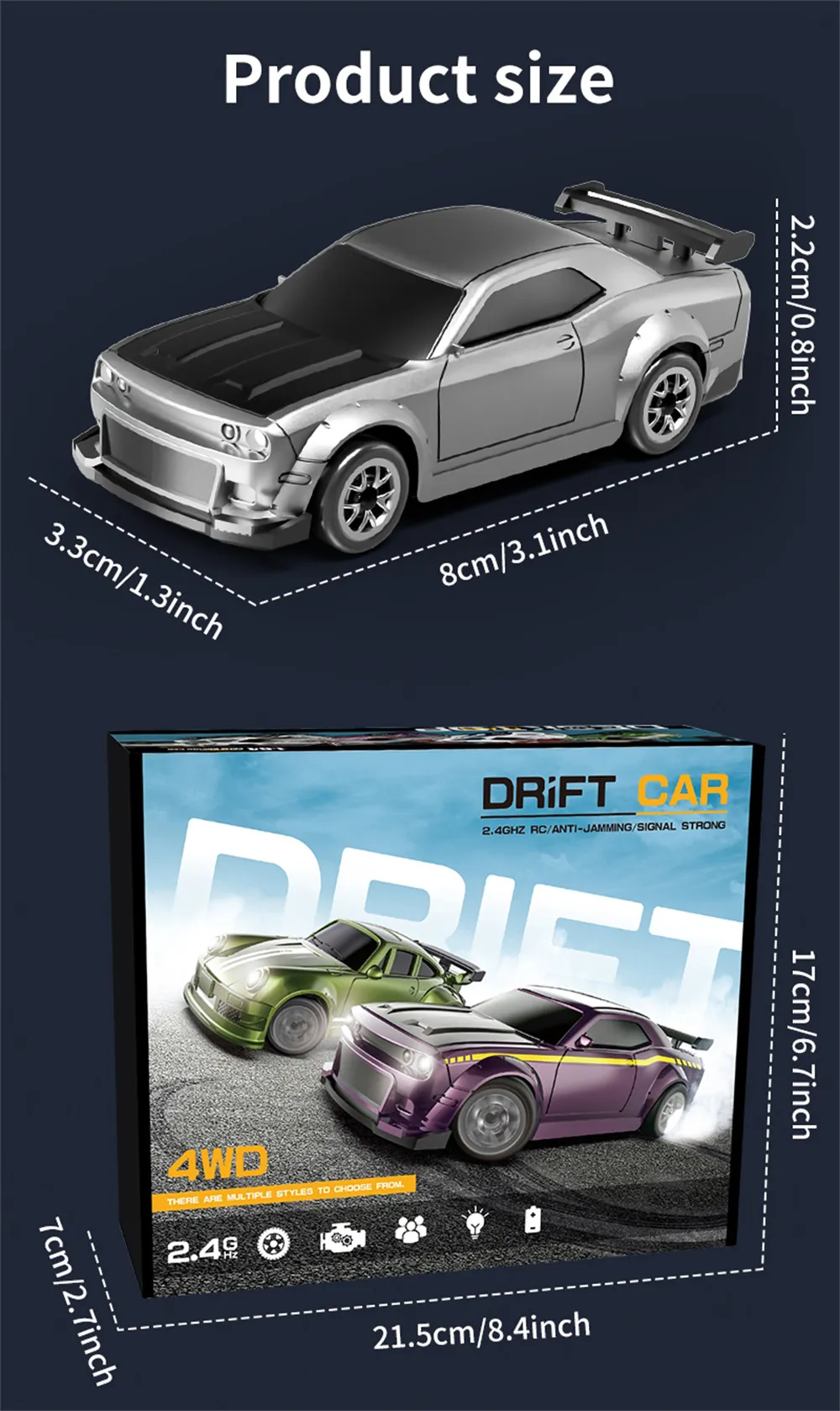 XCL-165 1/64 2.4G 4WD Drift RC Car Mini Racing LED Light Full Proportional Remote Control High Speed On-Road Racing Vehicle Model Boys Gifts Toys XCL-165 1/64 2.4G 4WD Drift RC Car Mini Racing LED Light Full Proportional Remote Control High Speed On-Road Racing Vehicle Model Boys Gifts Toys