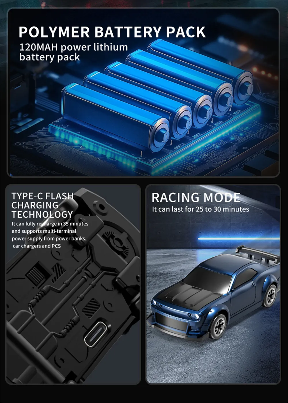 XCL-165 1/64 2.4G 4WD Drift RC Car Mini Racing LED Light Full Proportional Remote Control High Speed On-Road Racing Vehicle Model Boys Gifts Toys XCL-165 1/64 2.4G 4WD Drift RC Car Mini Racing LED Light Full Proportional Remote Control High Speed On-Road Racing Vehicle Model Boys Gifts Toys