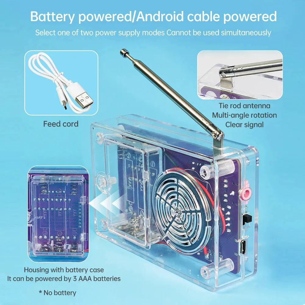 HU-017B DIY FM Radio Kit 87-108MHz LED Display Multifunction Adjustable Volume USB Power Portable Electronics Radio Assembly Kit High Sensitivity Noise Reduction HU-017B DIY FM Radio Kit 87-108MHz LED Display Multifunction Adjustable Volume USB Power Portable Electronics Radio Assembly Kit High Sensitivity Noise Reduction