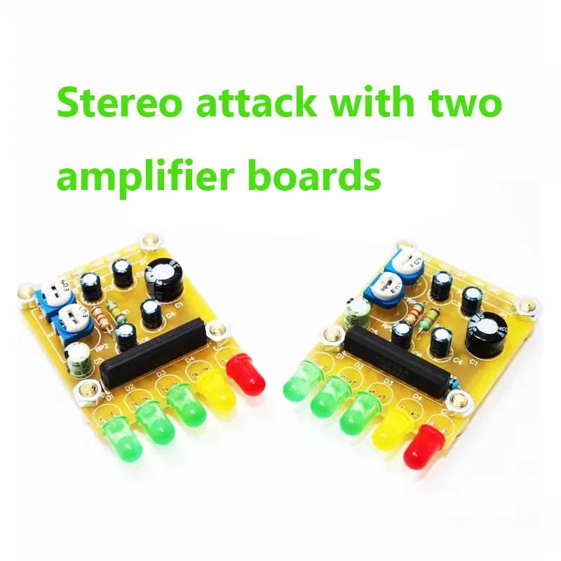 HU-023 Mini Crystal Speaker DIY Kit Dual Channel 3W Power Compact LED Music Spectrum Display Computer Phone Audio Desktop Speaker Assembly