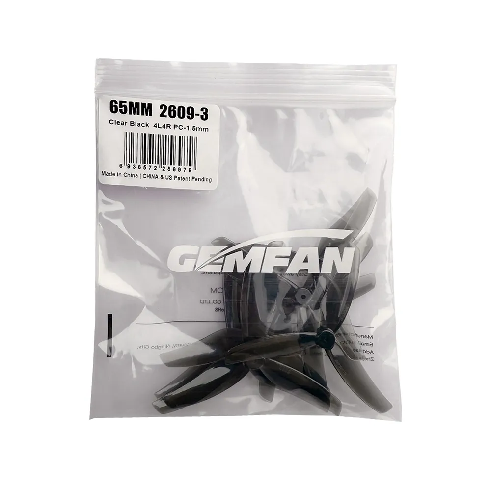 4 Pairs GEMFAN 2609 2.6 Inch 3-blades PC Propeller 1.2mm 1.5mm Hole Compatible with 0816 Motors for RC FPV Racing Drones 4 Pairs GEMFAN 2609 2.6 Inch 3-blades PC Propeller 1.2mm 1.5mm Hole Compatible with 0816 Motors for RC FPV Racing Drones