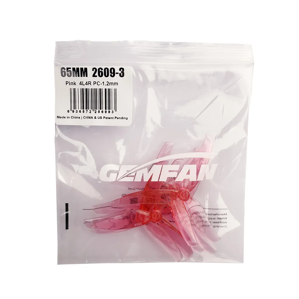 4 Pairs GEMFAN 2609 2.6 Inch 3-blades PC Propeller 1.2mm 1.5mm Hole Compatible with 0816 Motors for RC FPV Racing Drones 4 Pairs GEMFAN 2609 2.6 Inch 3-blades PC Propeller 1.2mm 1.5mm Hole Compatible with 0816 Motors for RC FPV Racing Drones