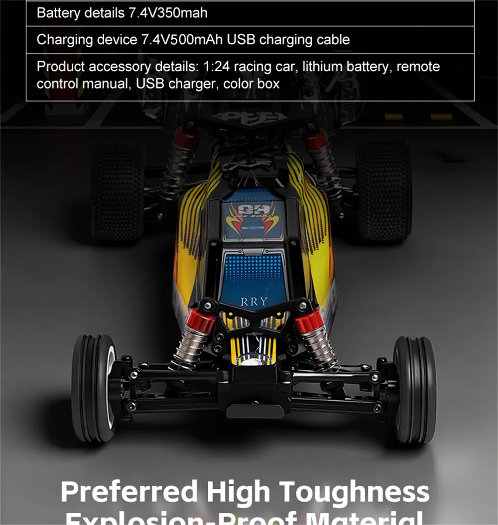 Wltoys 244016 RTR 1/24 2.4G 2WD RC Car Full Proportional High Speed Electric Racer with Gyro Cruise Control Three Speeds Vehicles Models Toys
