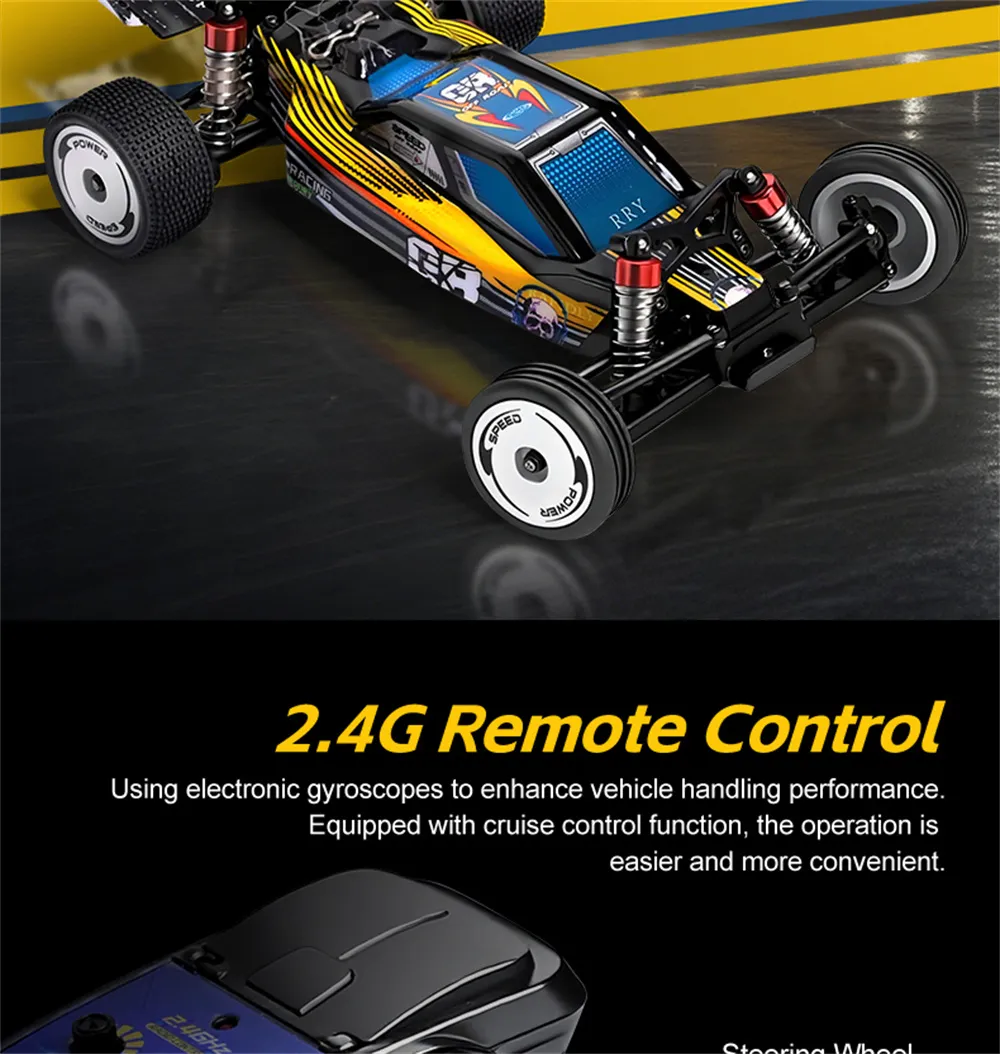 Wltoys 244016 RTR 1/24 2.4G 2WD RC Car Full Proportional High Speed Electric Racer with Gyro Cruise Control Three Speeds Vehicles Models Toys