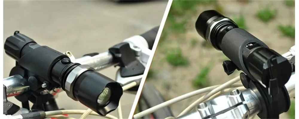 Bicycle Handlebar Light Bracket 360 Degree Rotatable Bike Lamp Holder LED Flashlight Plastic Clip Bike Light Mount Bracket