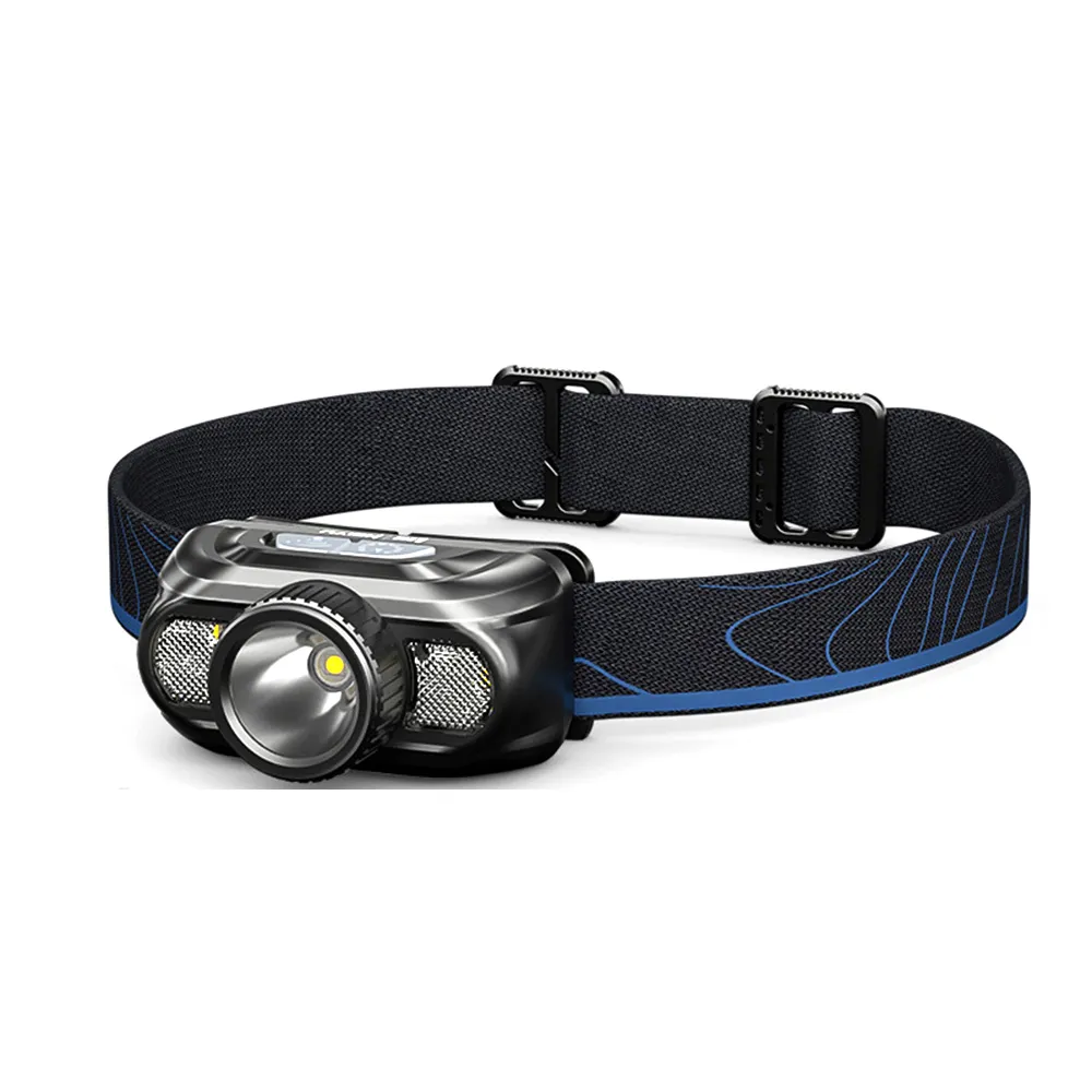 LEM Outdoor 800LM Wave Sensor Headlamp Dual Light Source Ultra-Bright Headlamp Long-Lasting Rechargeable Helmet Lamp for Outdoor Night Fishing Riding