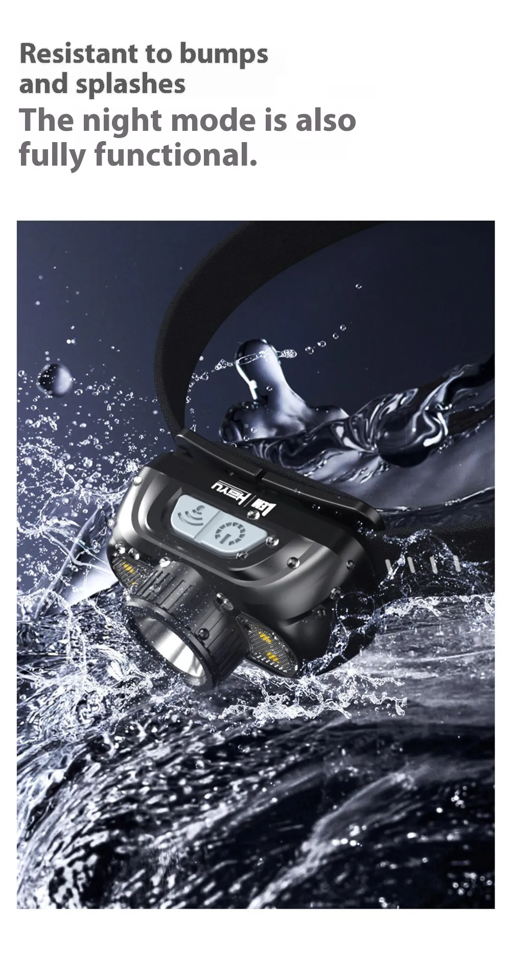 LEM Outdoor 800LM Wave Sensor Headlamp Dual Light Source Ultra-Bright Headlamp Long-Lasting Rechargeable Helmet Lamp for Outdoor Night Fishing Riding
