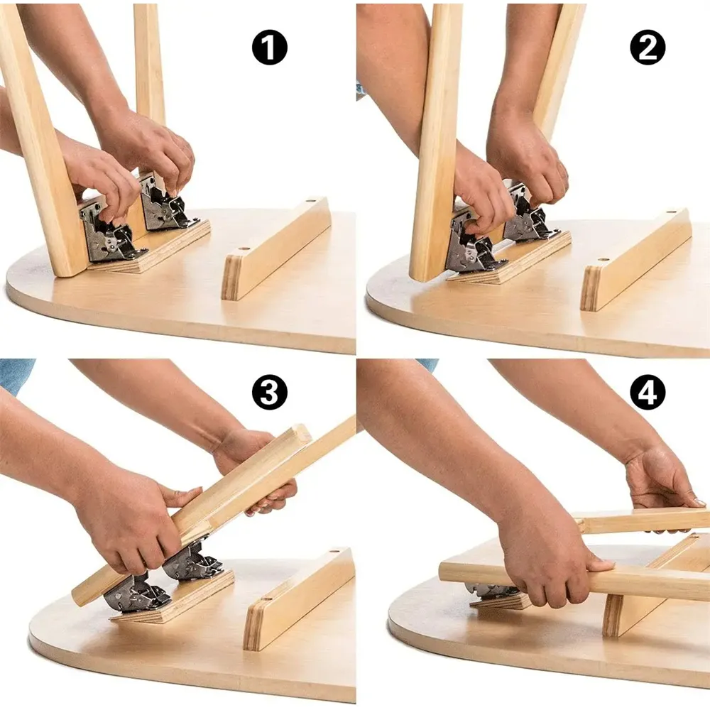 Folding Self Lock Bracket Locking Hinge Steel Plate 90 Degree Heavy Duty Table Bed Leg Support DIY Furniture