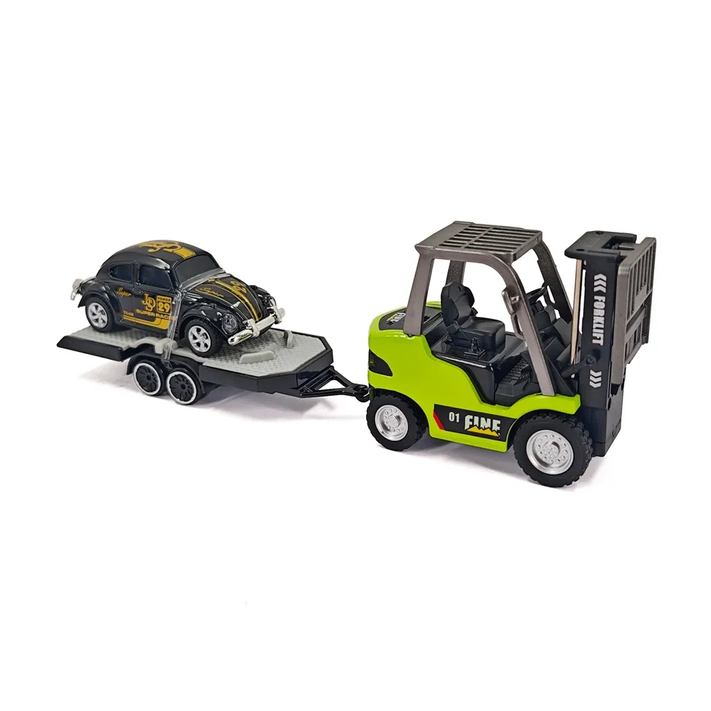 TRASPED HG4-244 RTR 1/64 2.4G Mini RC Car Alloy Forklift with Trailer Remote Control LED Light Sound Engineering Vehicle Desktop Toys Model Collection Gift For Boys TRASPED HG4-244 RTR 1/64 2.4G Mini RC Car Alloy Forklift with Trailer Remote Control LED Light Sound Engineering Vehicle Desktop Toys Model Collection Gift For Boys