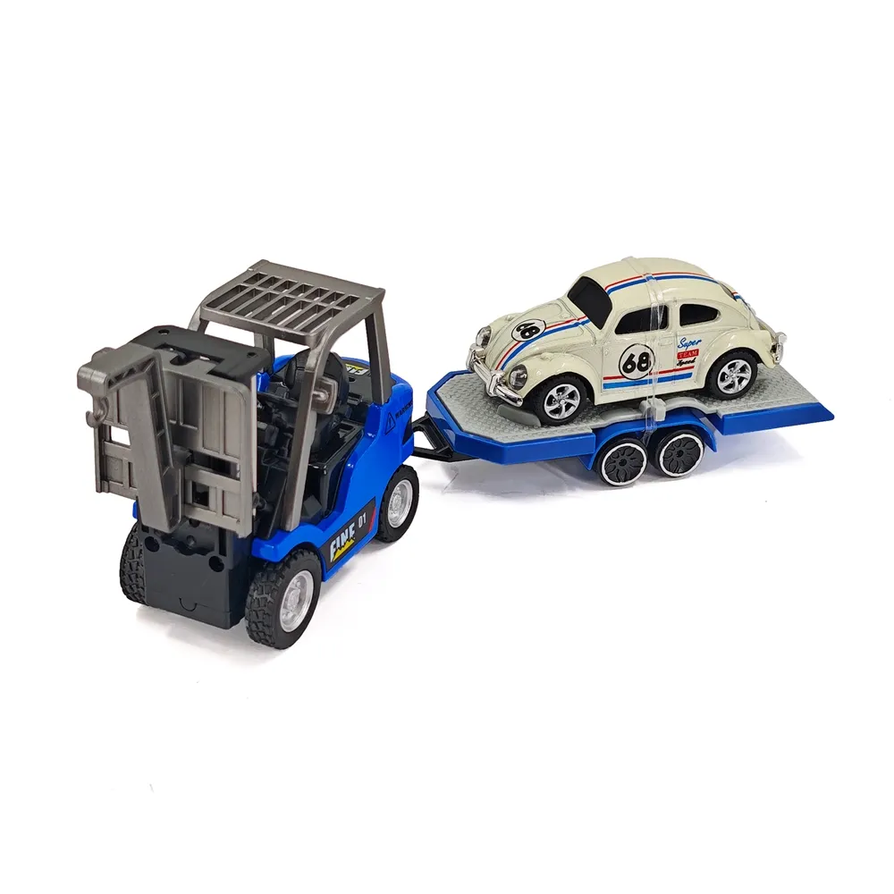 TRASPED HG4-244 RTR 1/64 2.4G Mini RC Car Alloy Forklift with Trailer Remote Control LED Light Sound Engineering Vehicle Desktop Toys Model Collection Gift For Boys TRASPED HG4-244 RTR 1/64 2.4G Mini RC Car Alloy Forklift with Trailer Remote Control LED Light Sound Engineering Vehicle Desktop Toys Model Collection Gift For Boys