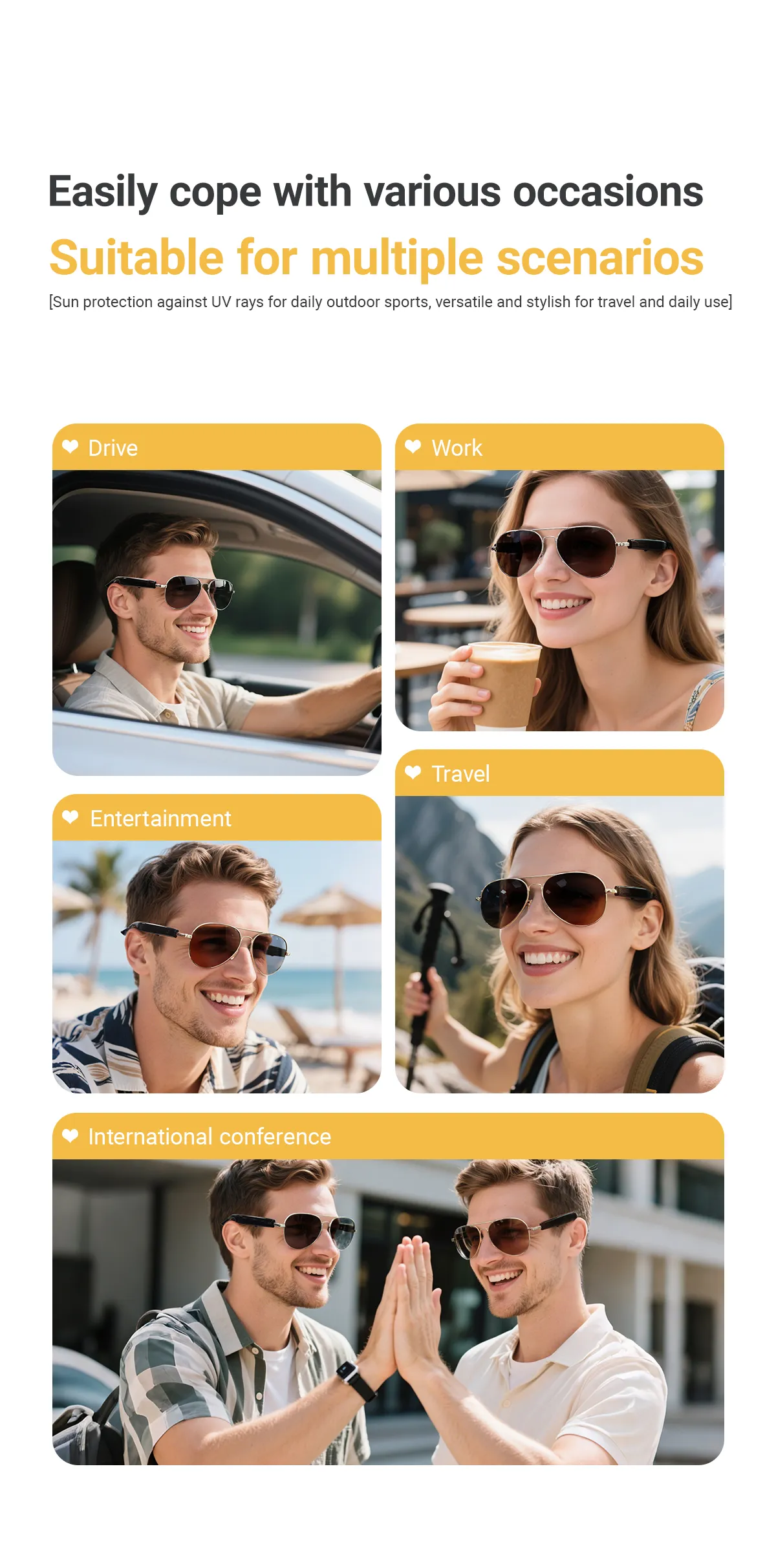 F18 AI Smart Glasses Real Time Translation 100 Languages bluetooth 5.4 Calling Bilateral Stereo Sound Type-C Charging UV Protection for Travel Business F18 AI Smart Glasses Real Time Translation 100 Languages bluetooth 5.4 Calling Bilateral Stereo Sound Type-C Charging UV Protection for Travel Business