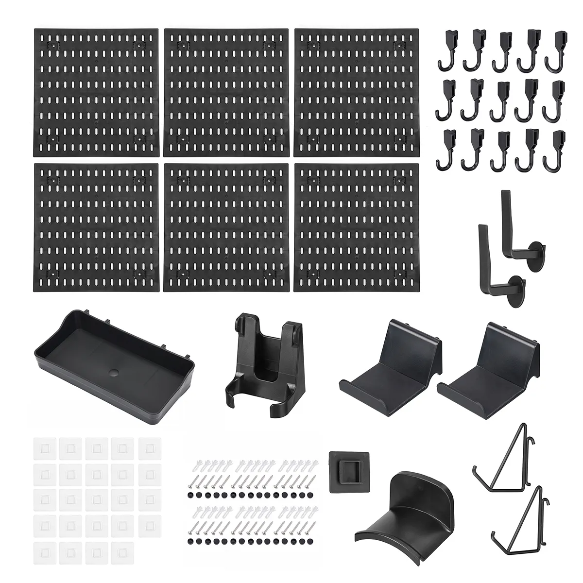Multifunctional Pegboard Wall Organizer PP 30x30cm Set Heavy Load Modular Design Gaming Peripheral Storage Hooks Shelves Detachable Accessories Multifunctional Pegboard Wall Organizer PP 30x30cm Set Heavy Load Modular Design Gaming Peripheral Storage Hooks Shelves Detachable Accessories