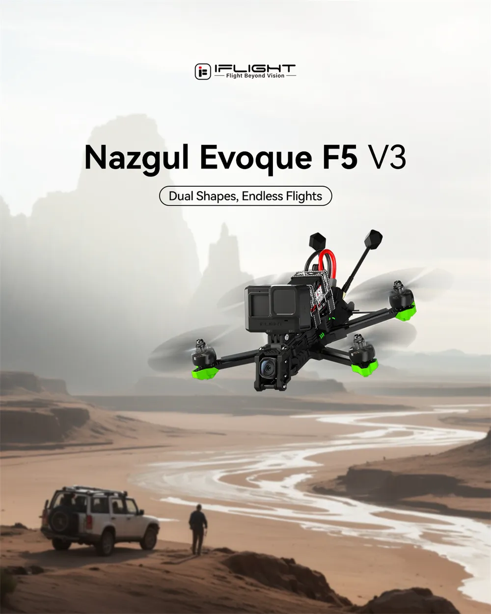 iFlight Nazgul Evoque F5 V3 HD O4 Pro DC / X-type Dual Geometry 6S 5 Inch GPS Freestyle RC FPV Racing Drone PNP BNF with F7 60A Stack 2207 1750KV Motors iFlight Nazgul Evoque F5 V3 HD O4 Pro DC / X-type Dual Geometry 6S 5 Inch GPS Freestyle RC FPV Racing Drone PNP BNF with F7 60A Stack 2207 1750KV Motors
