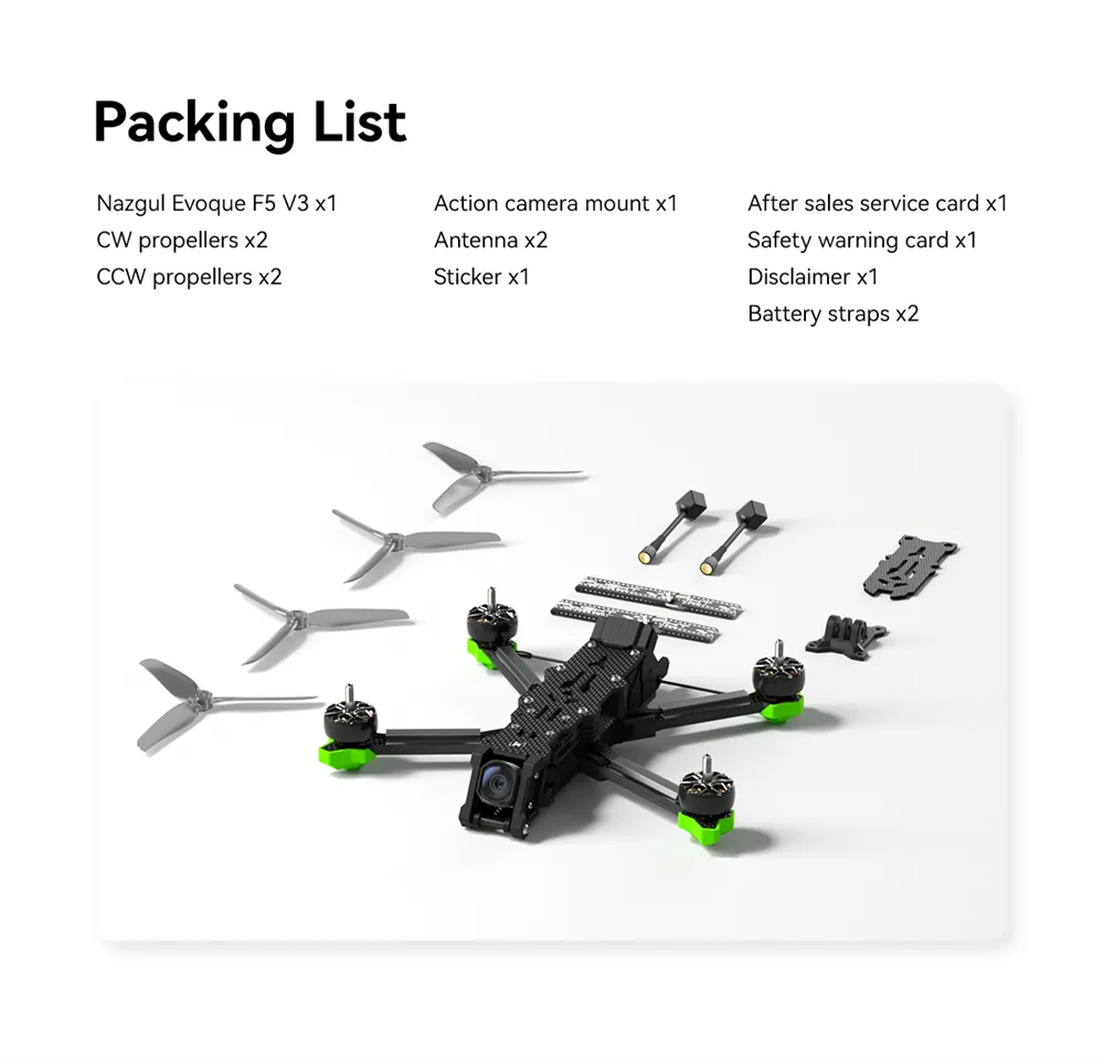 iFlight Nazgul Evoque F5 V3 HD O4 Pro DC / X-type Dual Geometry 6S 5 Inch GPS Freestyle RC FPV Racing Drone PNP BNF with F7 60A Stack 2207 1750KV Motors iFlight Nazgul Evoque F5 V3 HD O4 Pro DC / X-type Dual Geometry 6S 5 Inch GPS Freestyle RC FPV Racing Drone PNP BNF with F7 60A Stack 2207 1750KV Motors