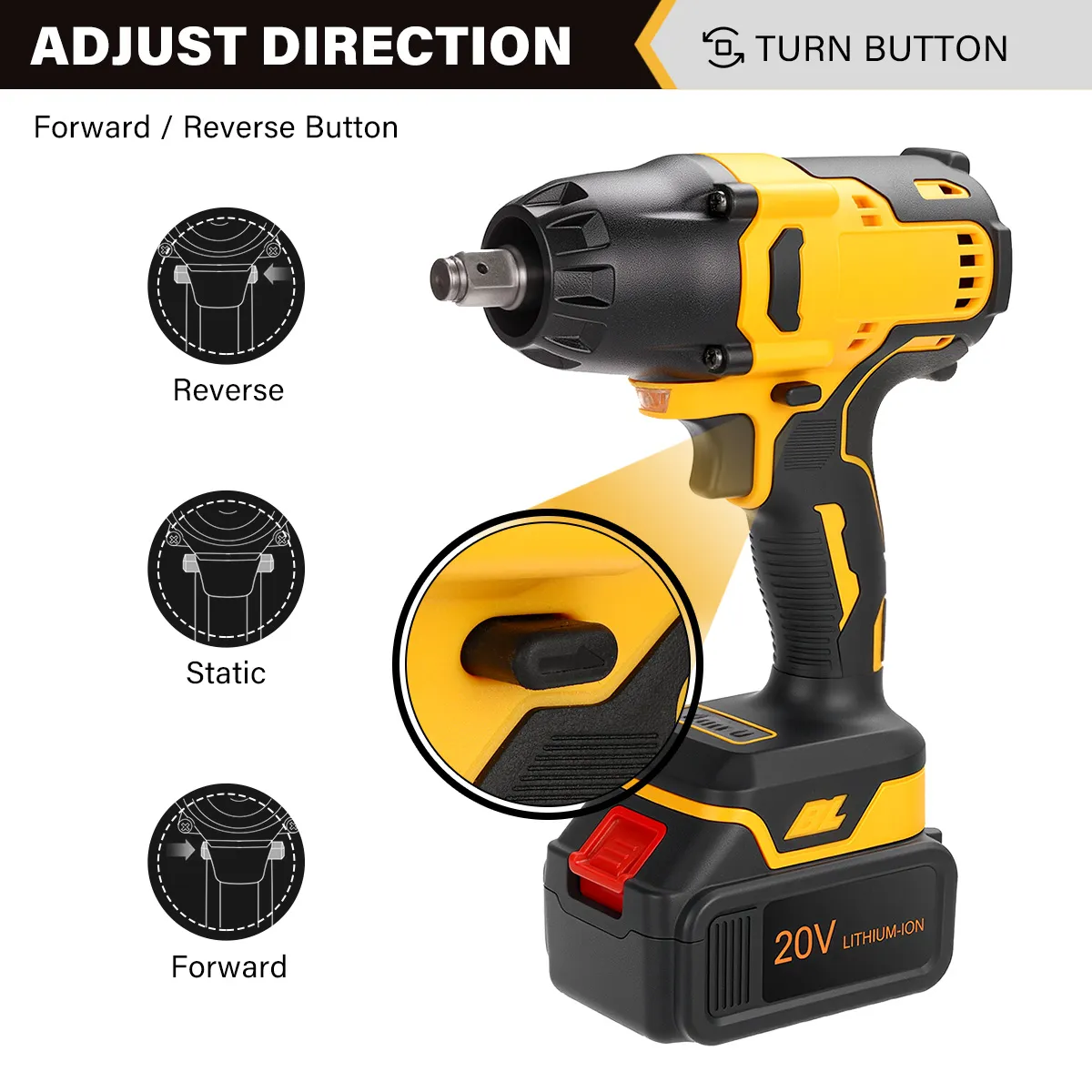 Cordless Impact Wrench 1/2 Inch Drive Brushless Motor 750Nm Torque 3-Speed Modes 2000 RPM 20V 15000mAh Battery LED Light Power Tool Cordless Impact Wrench 1/2 Inch Drive Brushless Motor 750Nm Torque 3-Speed Modes 2000 RPM 20V 15000mAh Battery LED Light Power Tool