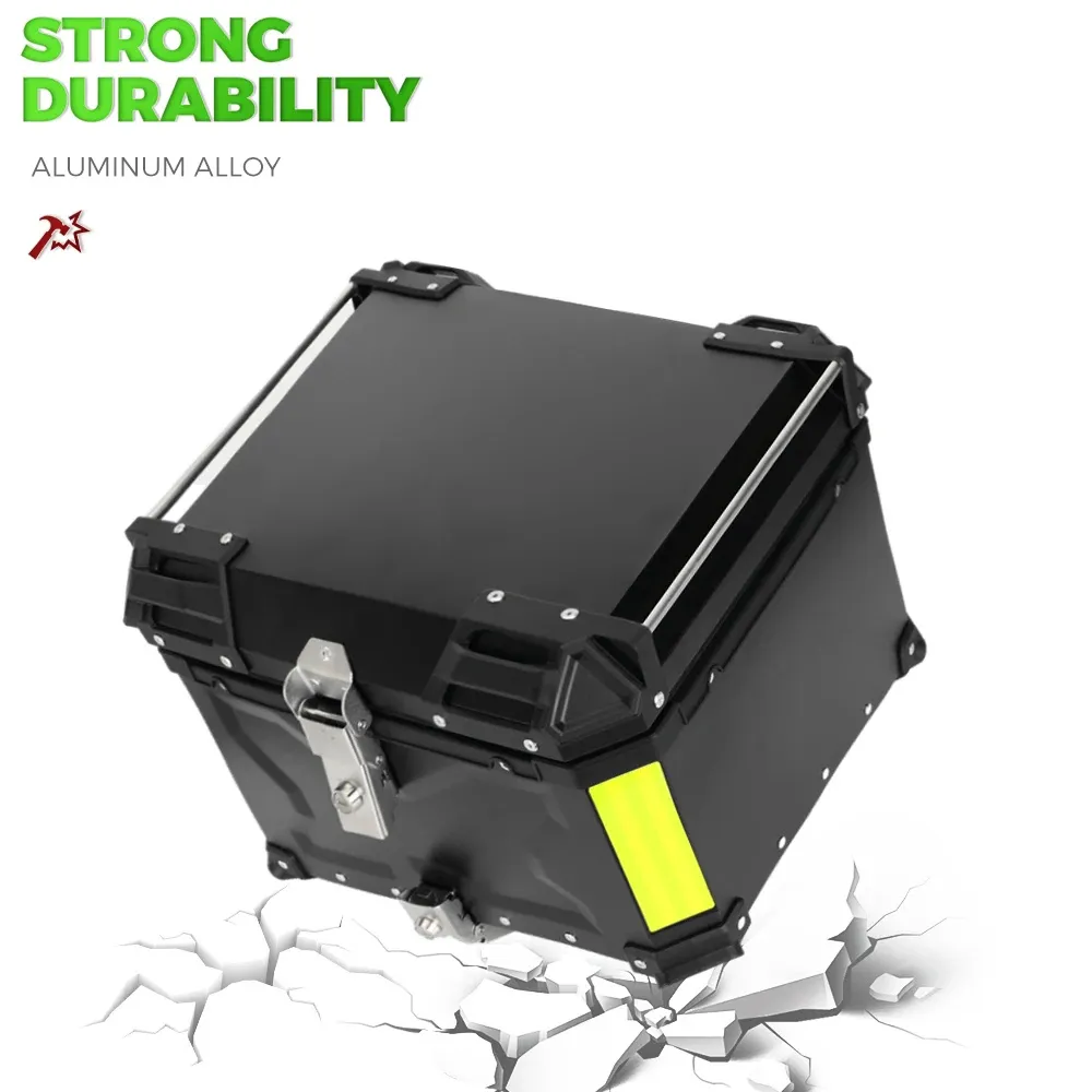 45L Motorcycle Tail Box Trunk Luggage Storage Hard Case Aluminum Universal Top Case Rear Rack Lockable Waterproof and Anti-Collision for Motorcycle Election Scooter 45L Motorcycle Tail Box Trunk Luggage Storage Hard Case Aluminum Universal Top Case Rear Rack Lockable Waterproof and Anti-Collision for Motorcycle Election Scooter