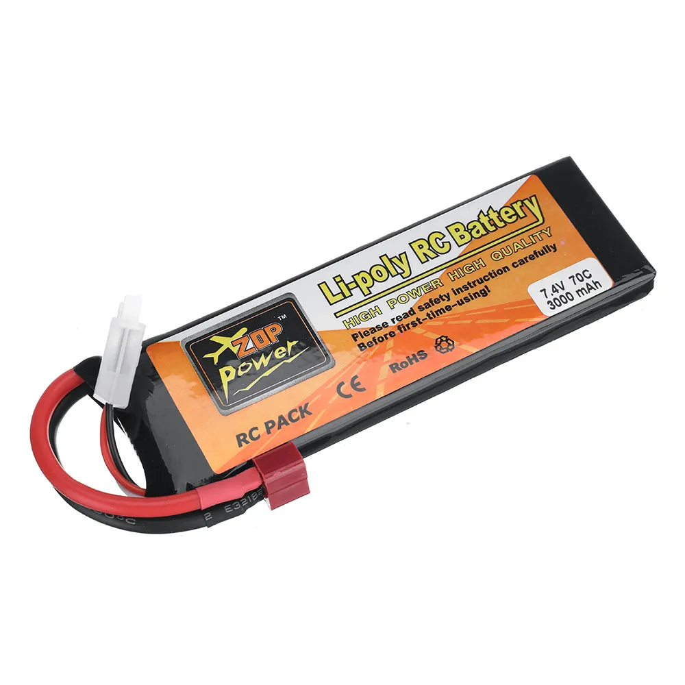 ZOP Power 7.4V 3000mAh 70C 2S LiPo Battery T Plug for RC Car ZOP Power 7.4V 3000mAh 70C 2S LiPo Battery T Plug for RC Car