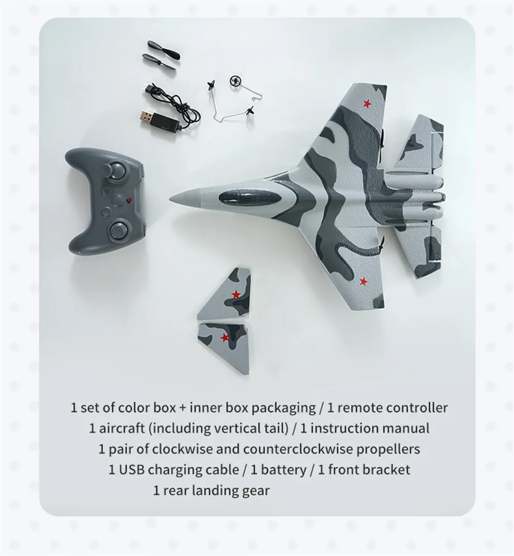 Flybear FX8820 SU-35 Fighter 290mm Wingspan 2.4GHz 3CH Built-in 6-Axis Gyro EPP RC Airplane Fixed Wing RTF With LED Lights