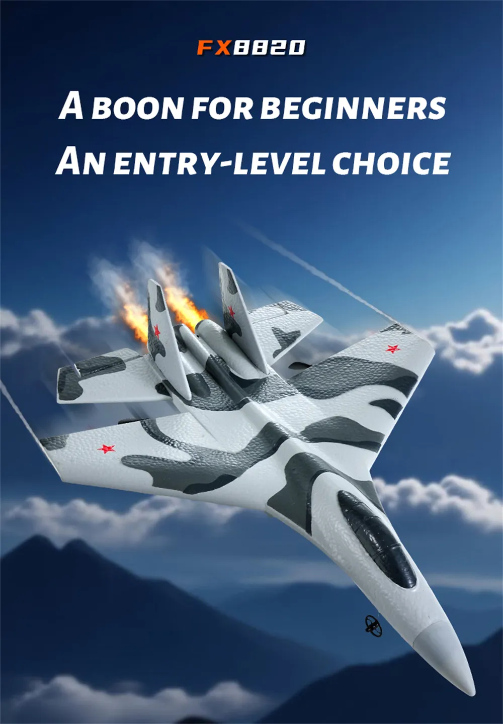 Flybear FX8820 SU-35 Fighter 290mm Wingspan 2.4GHz 3CH Built-in 6-Axis Gyro EPP RC Airplane Fixed Wing RTF With LED Lights