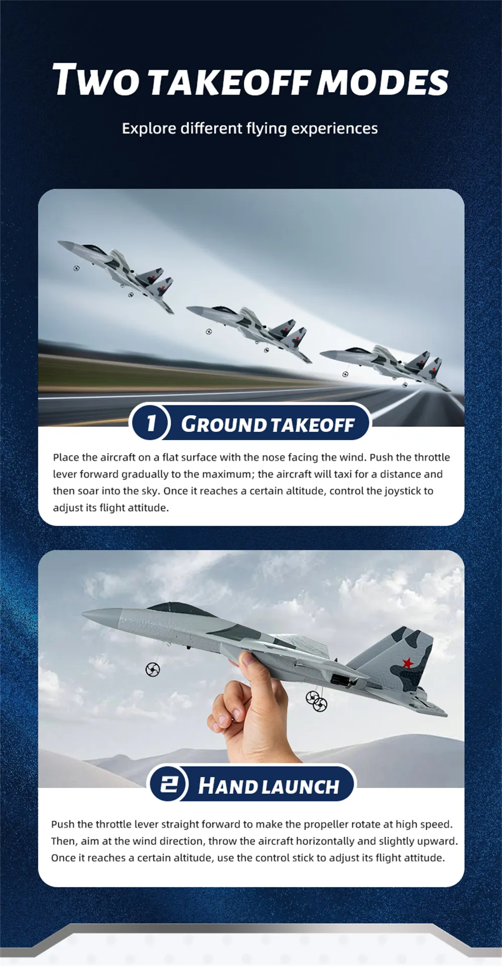 Flybear FX8820 SU-35 Fighter 290mm Wingspan 2.4GHz 3CH Built-in 6-Axis Gyro EPP RC Airplane Fixed Wing RTF With LED Lights
