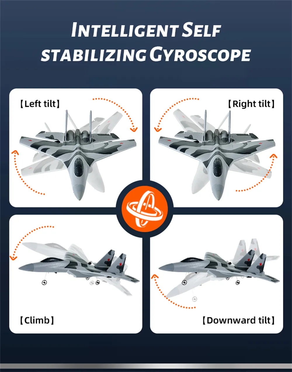 Flybear FX8820 SU-35 Fighter 290mm Wingspan 2.4GHz 3CH Built-in 6-Axis Gyro EPP RC Airplane Fixed Wing RTF With LED Lights