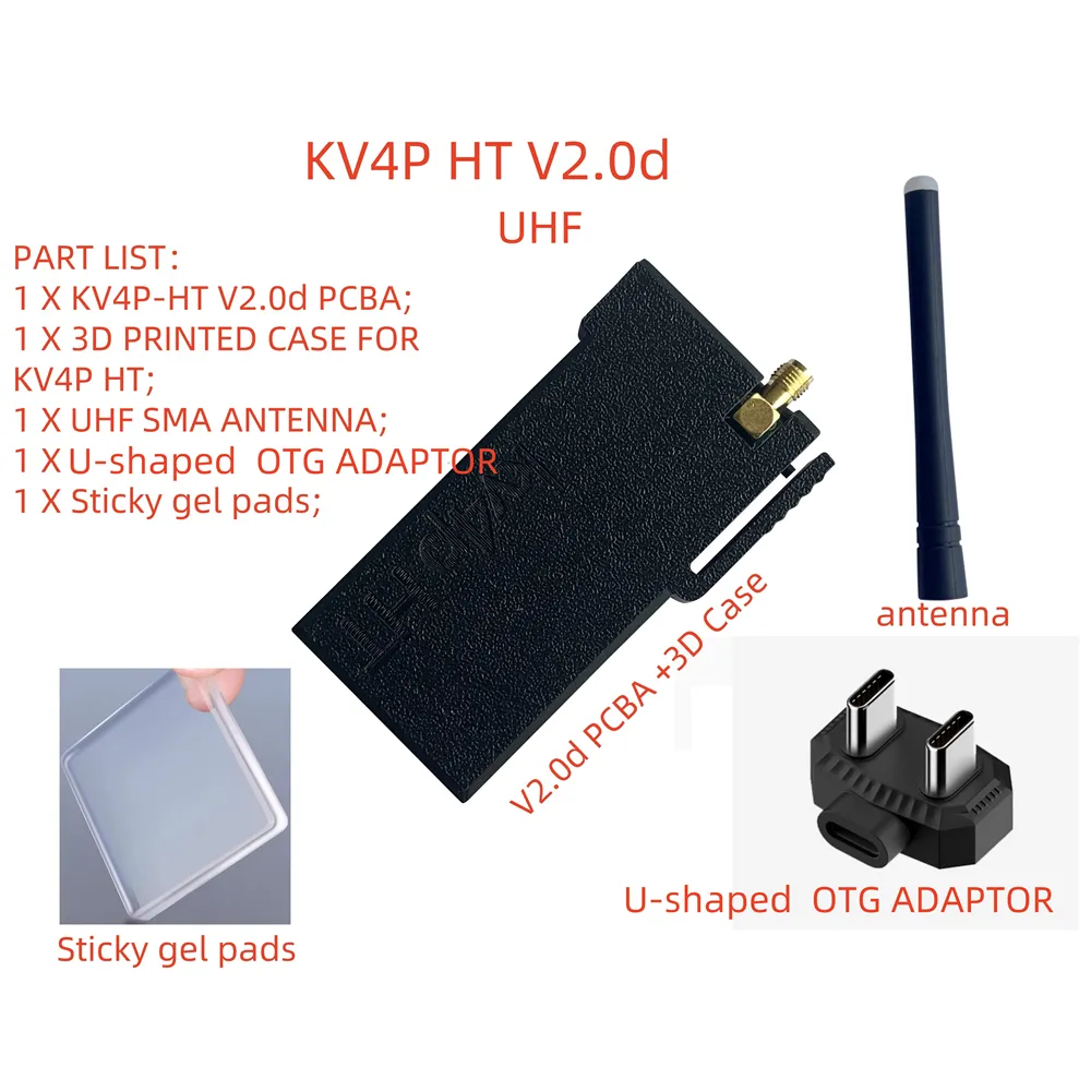 KV4P HT V2.0d UHF Radio Transceiver Kit USB C Powered Off Grid Communication 22kHz Audio APRS Messaging Compact Portable Design KV4P HT V2.0d UHF Radio Transceiver Kit USB C Powered Off Grid Communication 22kHz Audio APRS Messaging Compact Portable Design