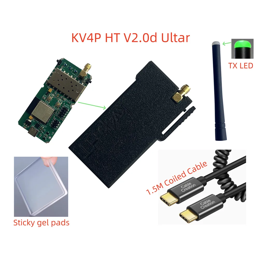 KV4P HT V2.0d Ultar Version VHF Radio USB C Transceiver Kit Android Compatible Off Grid APRS Messaging Portable Voice Text Communication KV4P HT V2.0d Ultar Version VHF Radio USB C Transceiver Kit Android Compatible Off Grid APRS Messaging Portable Voice Text Communication
