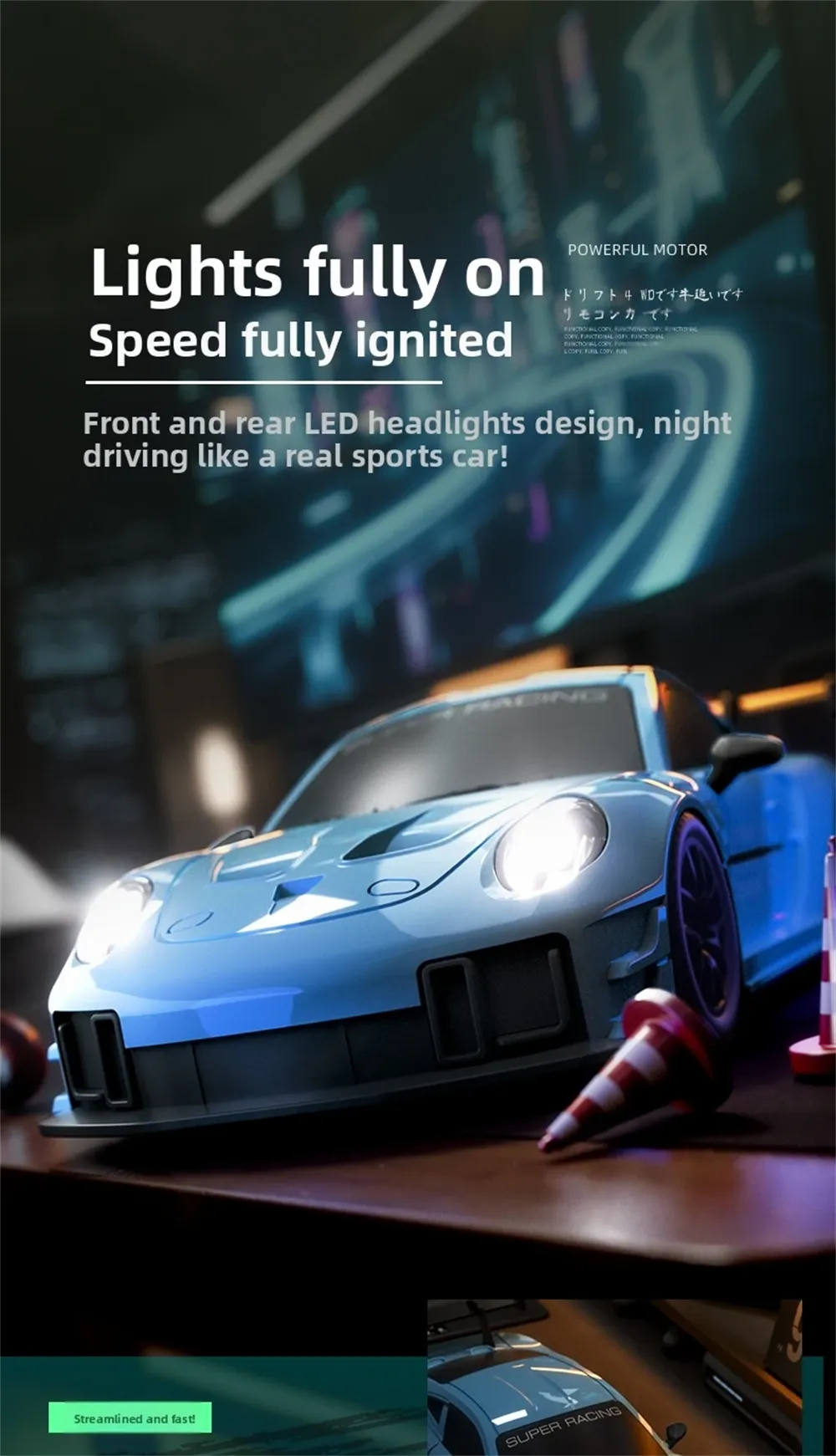 2502A RTR 1/20 2.4G 4WD Drift RC Car Mini LED Light Remote Control High Speed On-Road Racing Vehicle Model Boys Gifts Toys