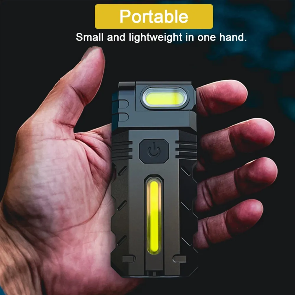 Magnetic LED Flashlight EDC Pocket Flashlight 180 Degree Rotating Head Portable Work Light Flat Flashlight for Outdoor Emergency Magnetic LED Flashlight EDC Pocket Flashlight 180 Degree Rotating Head Portable Work Light Flat Flashlight for Outdoor Emergency