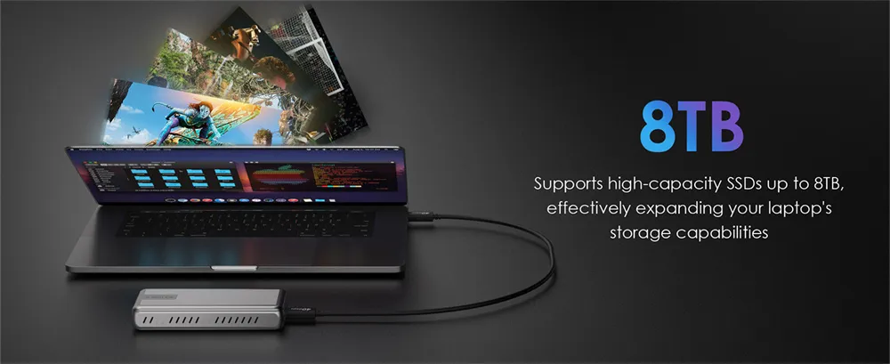 WAVLINK USB4 40Gbps SSD Enclosure for M.2 PCIe NVMe PCIe SSD Thunderbolt4/3 Compatible 3800MB/s High Speed Data Transfer Aluminum Heat Sink SSD Case WAVLINK USB4 40Gbps SSD Enclosure for M.2 PCIe NVMe PCIe SSD Thunderbolt4/3 Compatible 3800MB/s High Speed Data Transfer Aluminum Heat Sink SSD Case