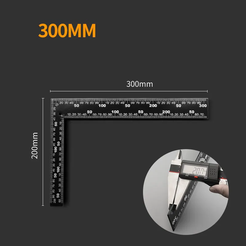 Stainless Steel Square Ruler 90 Degree Angle Black Coated Metric Imperial Scale Precision Measurement Tool for Woodworking Metalworking Stainless Steel Square Ruler 90 Degree Angle Black Coated Metric Imperial Scale Precision Measurement Tool for Woodworking Metalworking