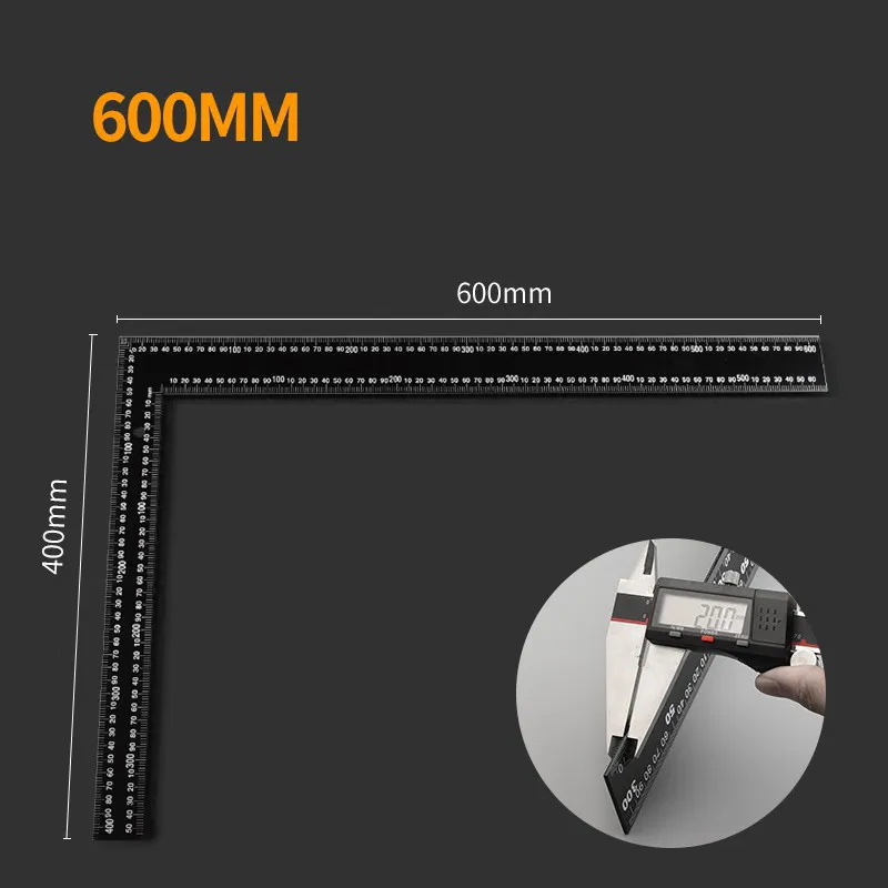 Stainless Steel Square Ruler 90 Degree Angle Black Coated Metric Imperial Scale Precision Measurement Tool for Woodworking Metalworking Stainless Steel Square Ruler 90 Degree Angle Black Coated Metric Imperial Scale Precision Measurement Tool for Woodworking Metalworking